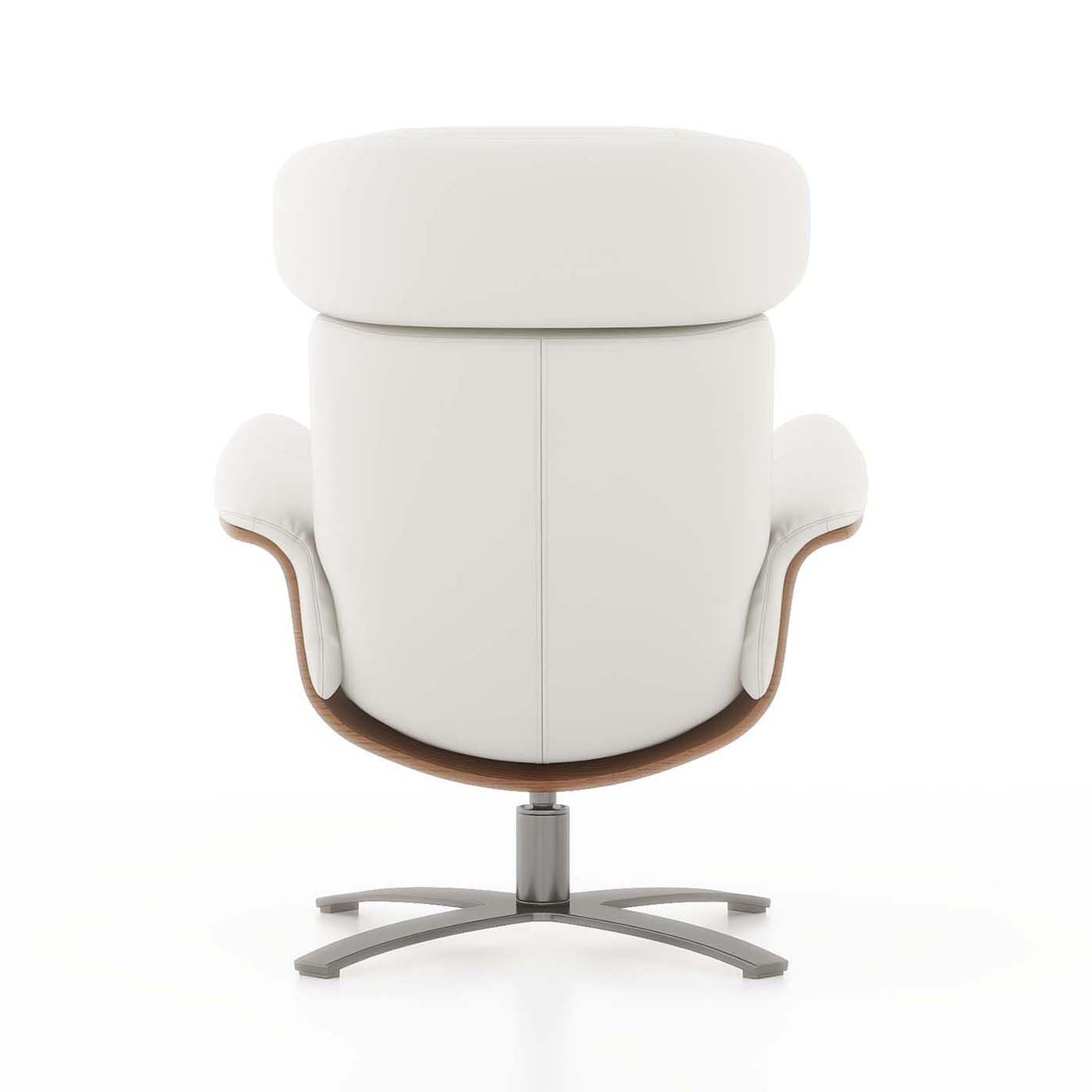 Fauteuil inclinable de salon Jovan en cuir véritable avec structure en bois courbé de 31,5 pouces