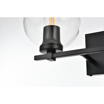 Julian 1 Light Black and Clear Bath Sconce