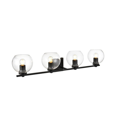 Julian 1 Light Black and Clear Bath Sconce