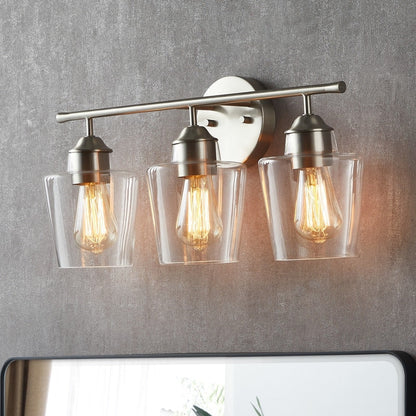 KAWOTI 3-Light Dimmable Bathroom Vanity Light with Glass Shade - L22 x W7 x H10.5