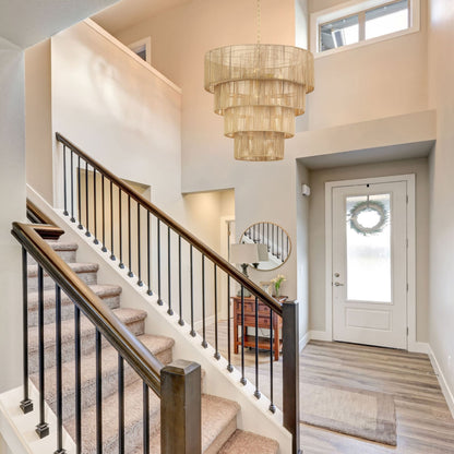 Suspension bohème KAWOTI à 5 lumières et 4 niveaux, largeur 26 pouces