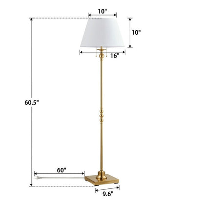 KAWOTI 60.5'' 2-Light Floor Lamp with Empire Fabric Shade