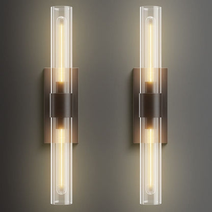 Appliques murales en verre moderne KAYLA, éclairage mural intérieur, luminaires muraux, luminaire de vanité avec abat-jour en verre (lot de 2)