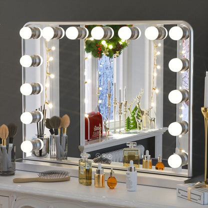 Keonjinn Miroir de maquillage LED Hollywood avec 15/18 lumières LED