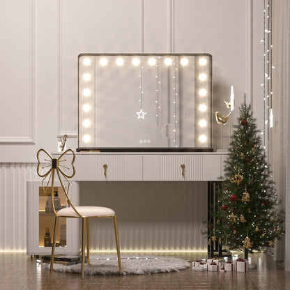 Keonjinn Miroir de maquillage LED Hollywood avec 15/18 lumières LED