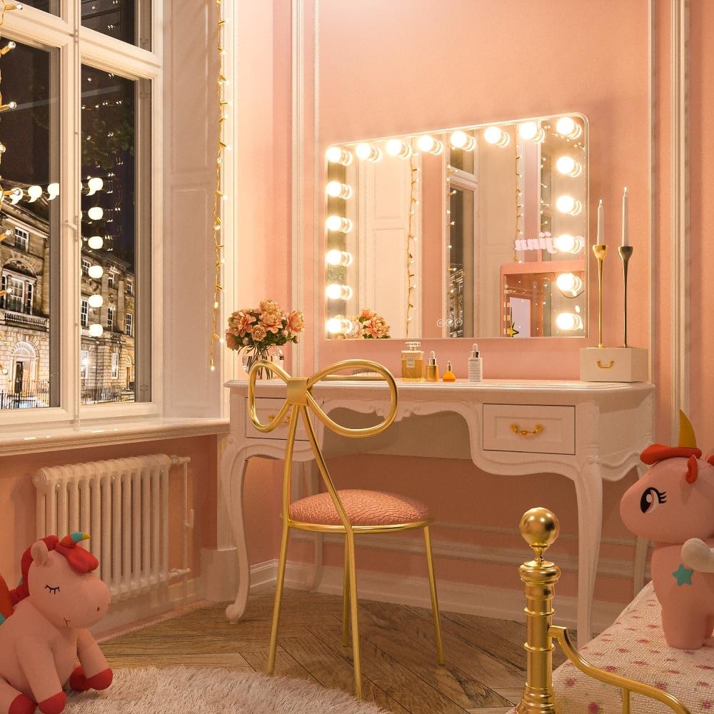 Keonjinn Miroir de maquillage LED Hollywood avec 15/18 lumières LED