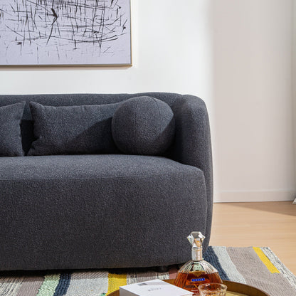 KINWELL Canapé 2 places en boucle avec coussins