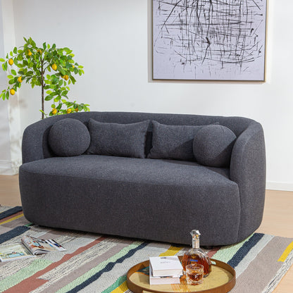 KINWELL Canapé 2 places en boucle avec coussins