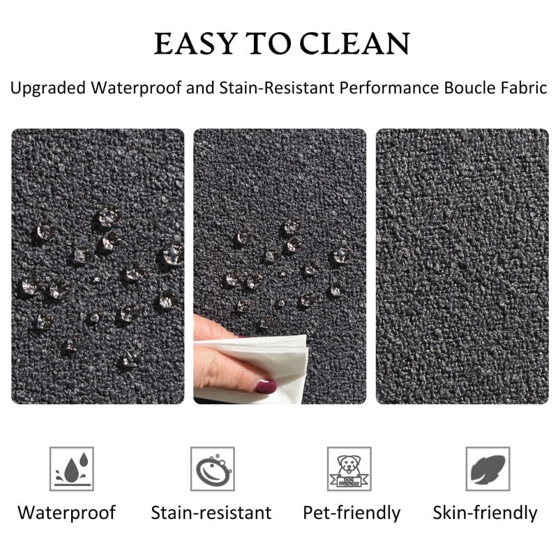 KINWELL Canapé 2 places en boucle avec coussins