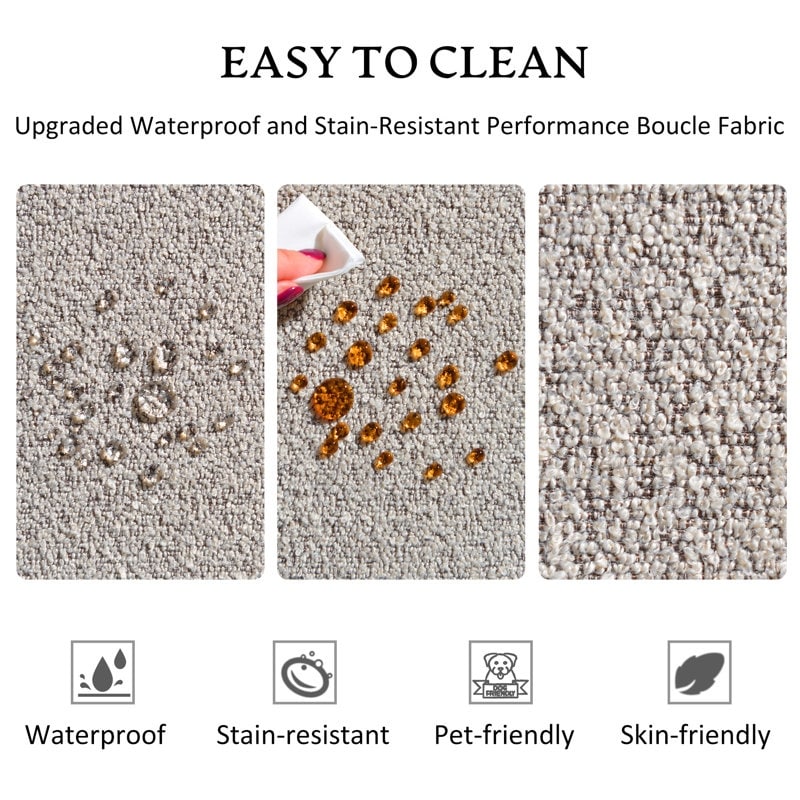 KINWELL Canapé 2 places en boucle avec coussins