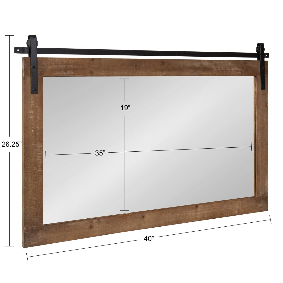 Kate and Laurel Cates Miroir mural rectangulaire rustique