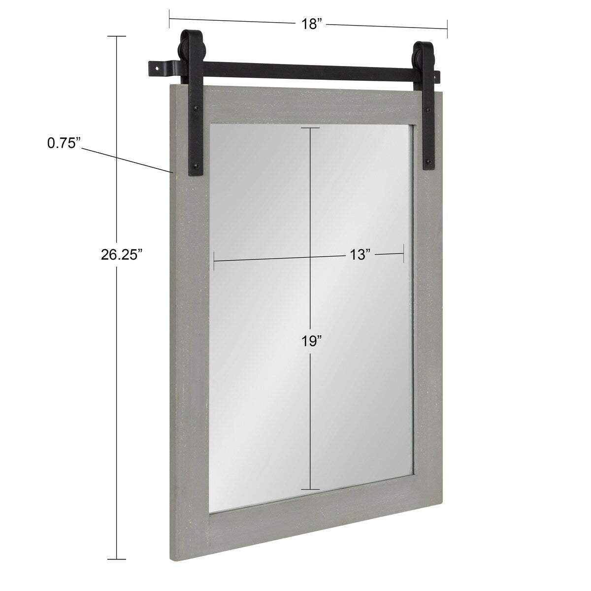 Kate and Laurel Cates Miroir mural rectangulaire rustique