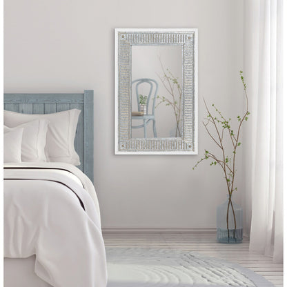 Kate and Laurel Deely Miroir mural en bois et métal