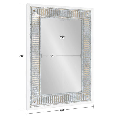 Kate and Laurel Deely Miroir mural en bois et métal