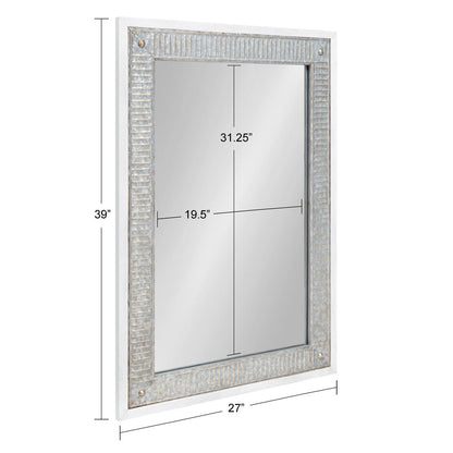 Kate and Laurel Deely Miroir mural en bois et métal