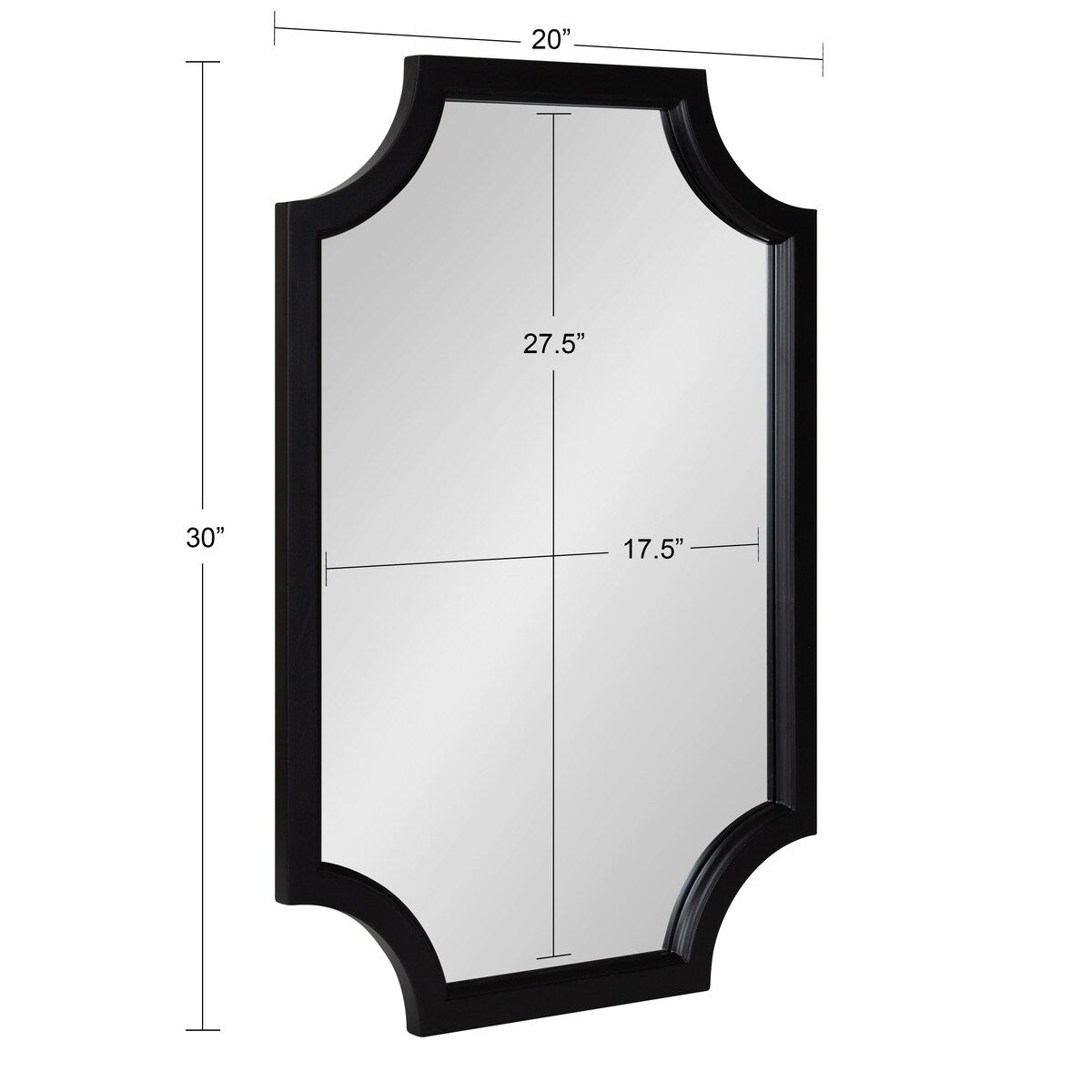 Kate and Laurel Hogan Scalloped Wood Framed Mirror