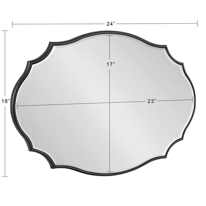 Kate and Laurel Leanna Miroir mural ovale à bords festonnés