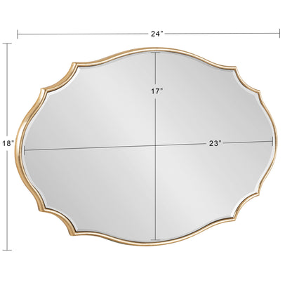 Kate and Laurel Leanna Miroir mural ovale à bords festonnés