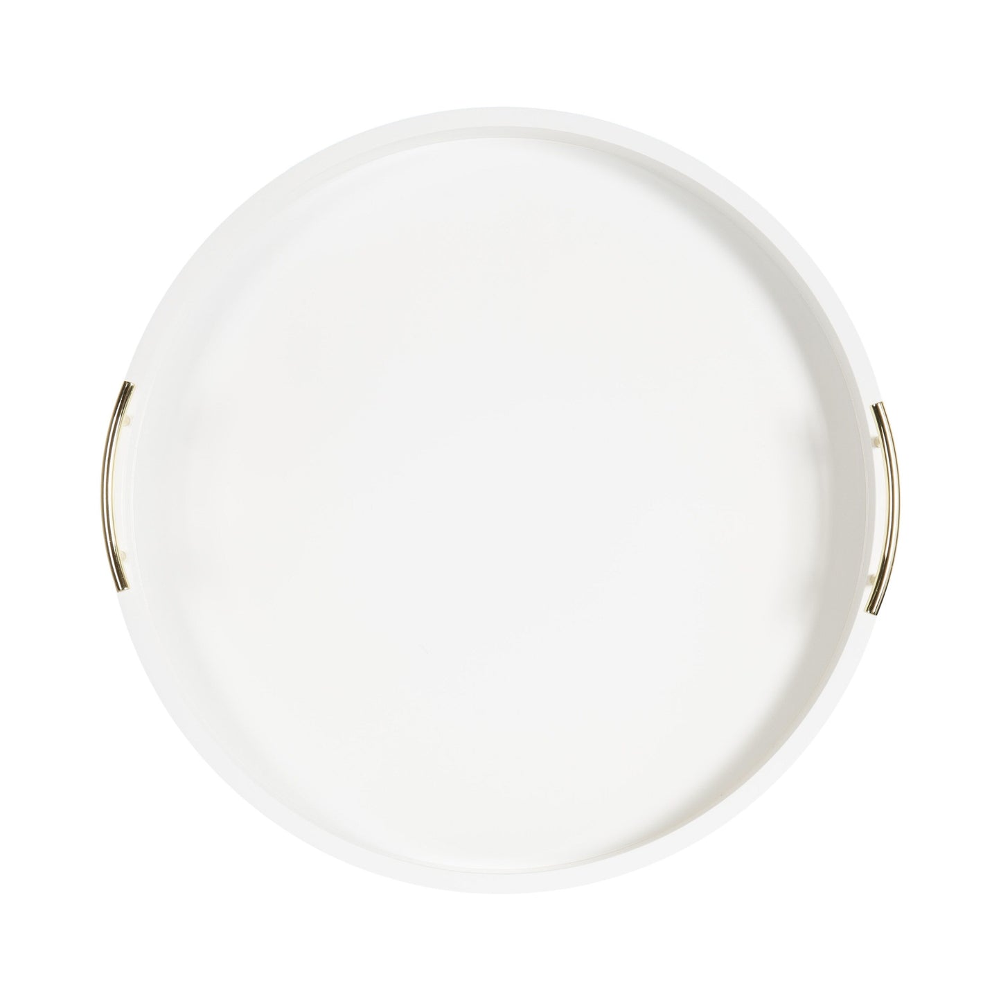 Kate and Laurel Lipton Round Decorative Tray with Metal Handles