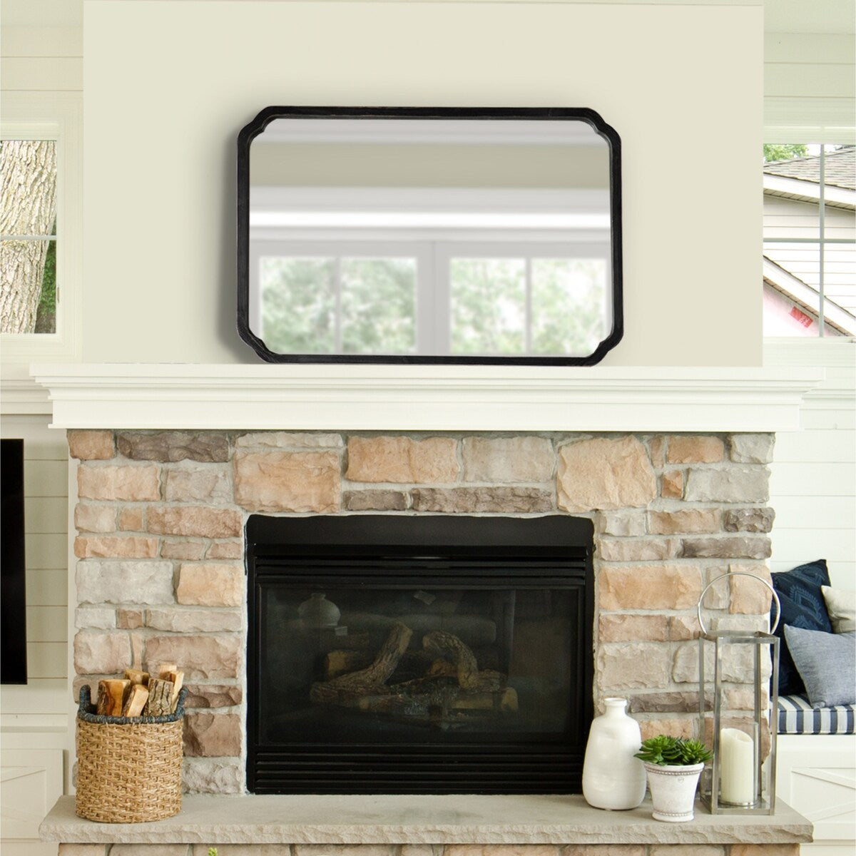 Miroir mural carré en bois Marston de Kate and Laurel