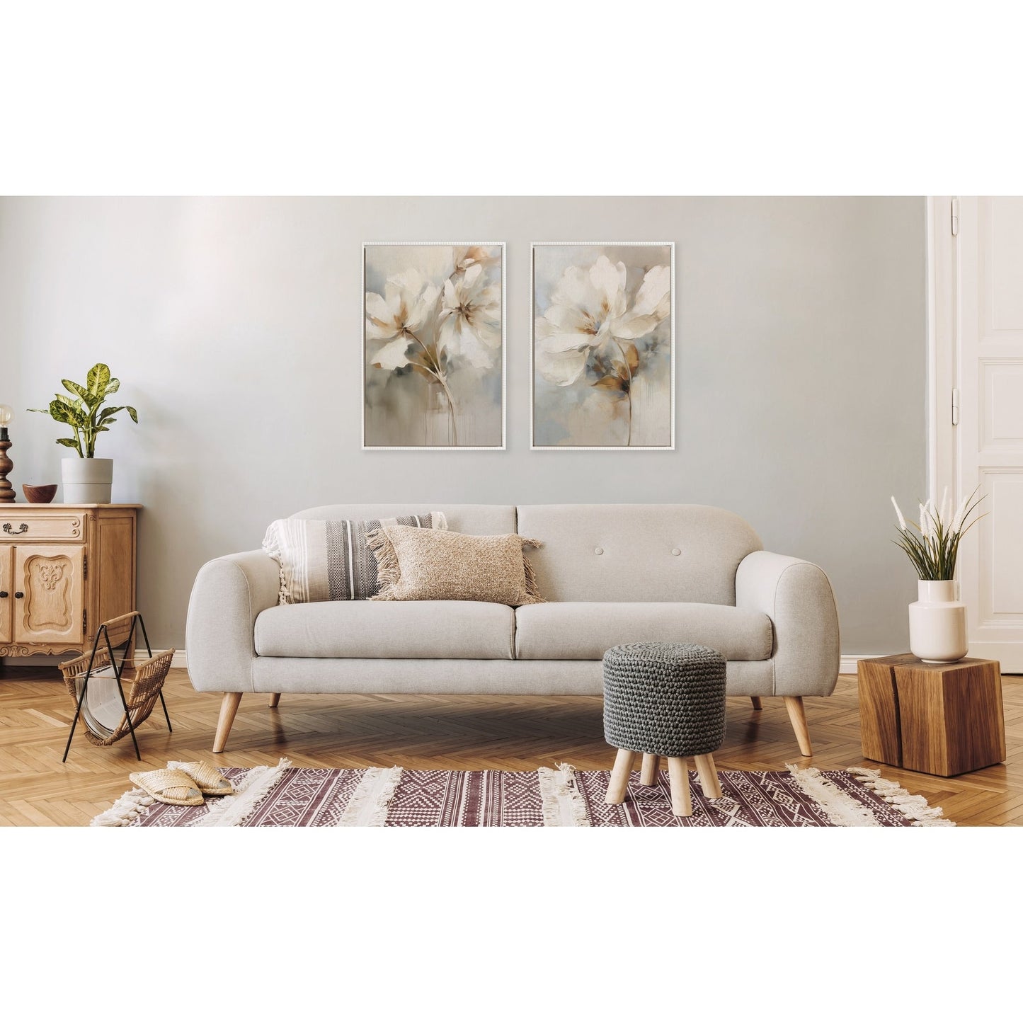 Toile botanique abstraite à perles Sylvie de Kate and Laurel