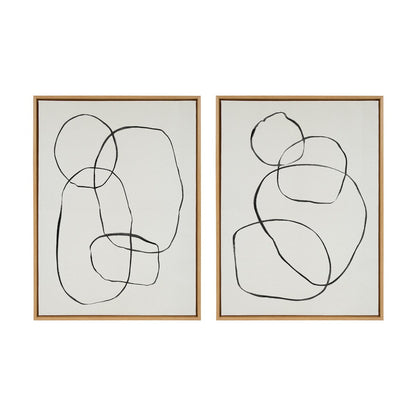 Kate and Laurel Sylvie Modern Circles Framed Canvas Set by Teju Reval