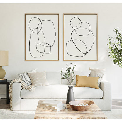 Kate and Laurel Sylvie Modern Circles Framed Canvas Set by Teju Reval