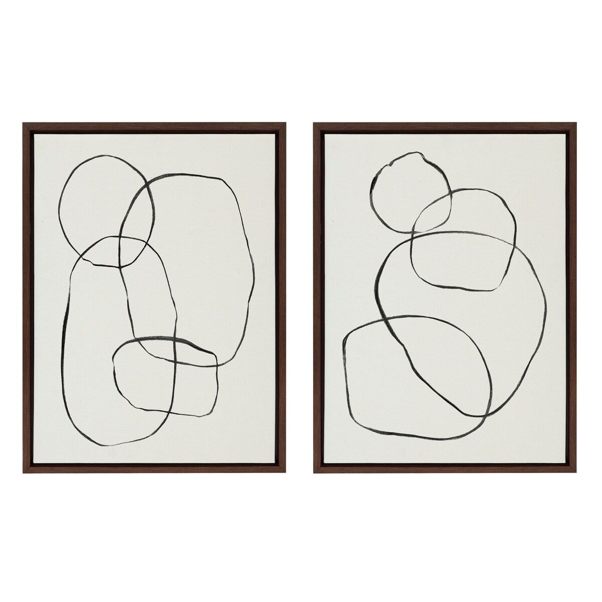 Kate and Laurel Sylvie Modern Circles Framed Canvas Set by Teju Reval