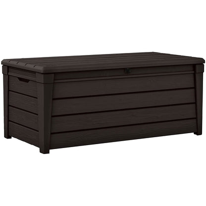 Keter Brightwood 120 gal, banc de rangement en résine pour terrasse, résistant aux intempéries, marron - 40