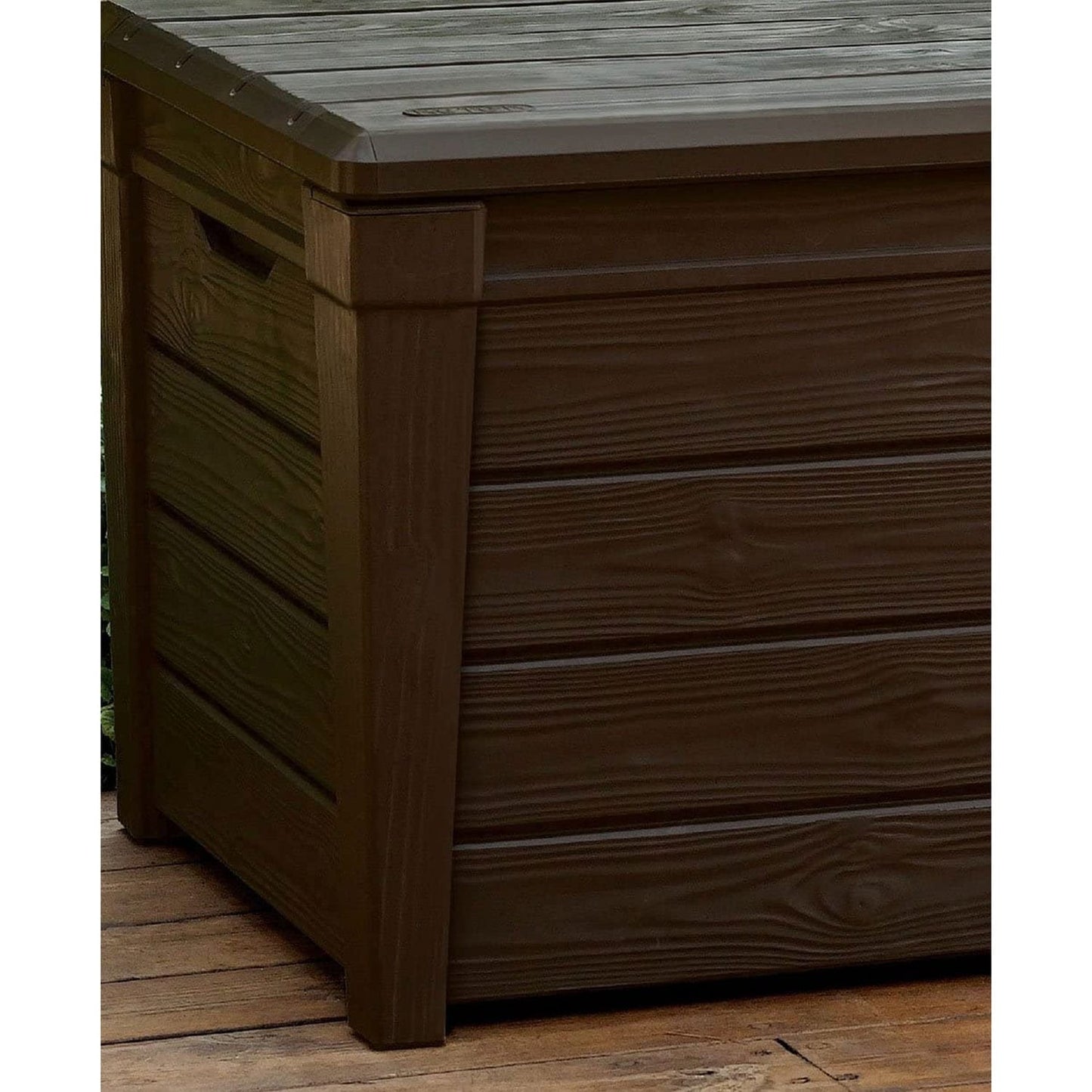 Keter Brightwood 120 gal, banc de rangement en résine pour terrasse, résistant aux intempéries, marron - 40