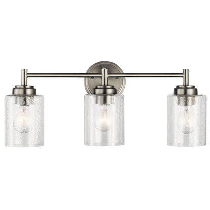 Kichler Lighting Winslow, luminaire de salle de bain à 3 lumières, nickel brossé