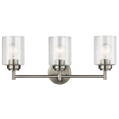Kichler Lighting Winslow, luminaire de salle de bain à 3 lumières, nickel brossé
