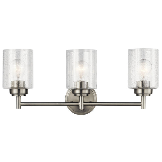 Kichler Lighting Winslow, luminaire de salle de bain à 3 lumières, nickel brossé
