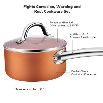 Kitchen Academy 12/30-piece Nonstick Induction Cookware Set