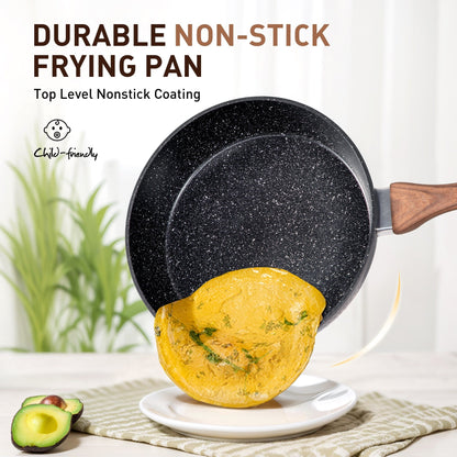 Ensemble de cuisine 15 pièces Kitchen Academy avec revêtement antiadhésif en granit