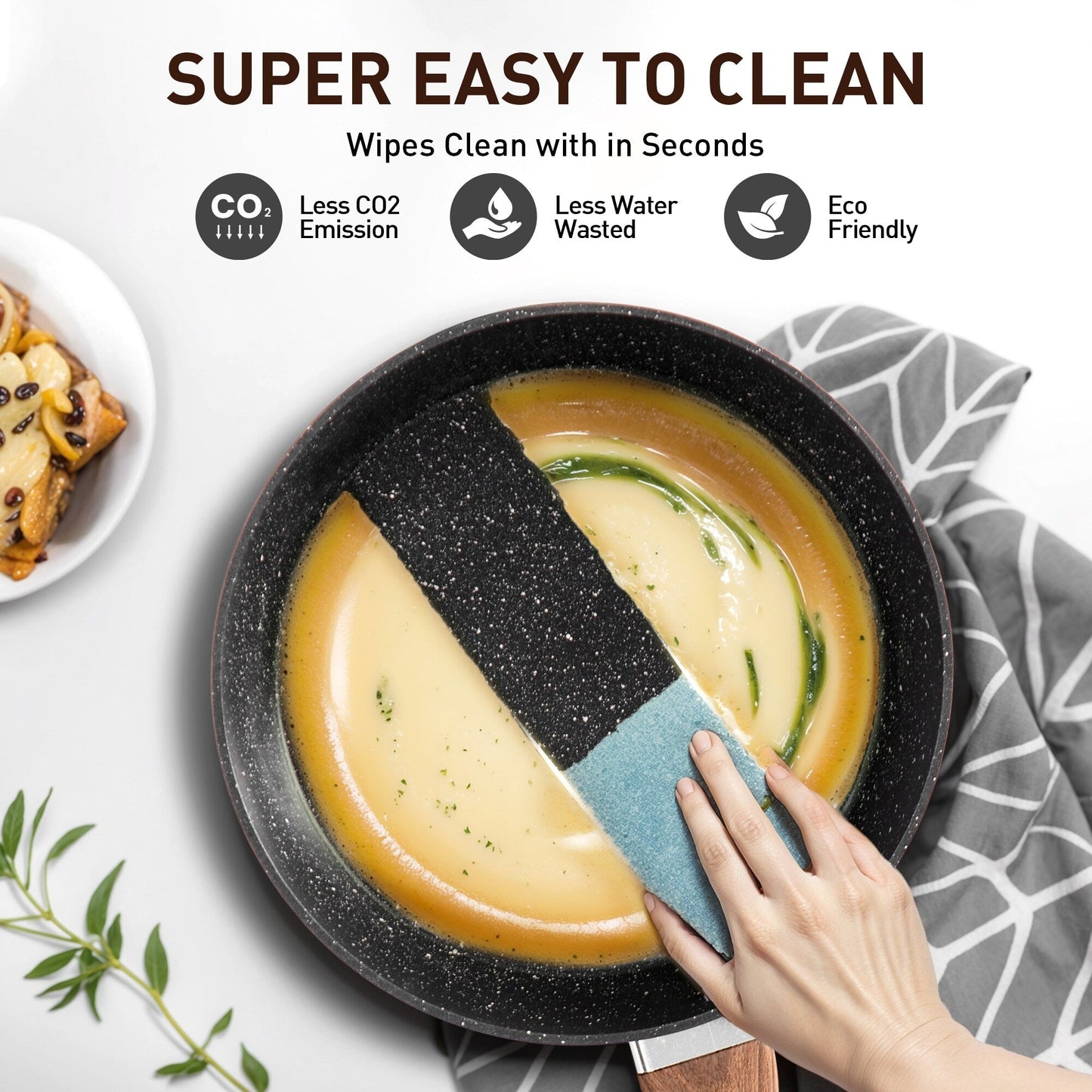 Ensemble de cuisine 15 pièces Kitchen Academy avec revêtement antiadhésif en granit