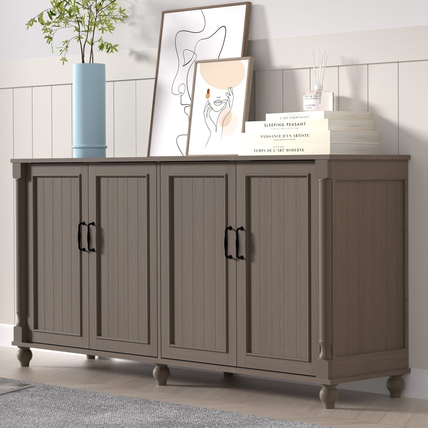 Buffet de cuisine, bar à café, armoire de rangement décorative.