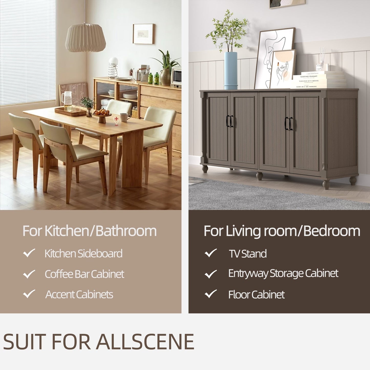 Buffet de cuisine, bar à café, armoire de rangement décorative.