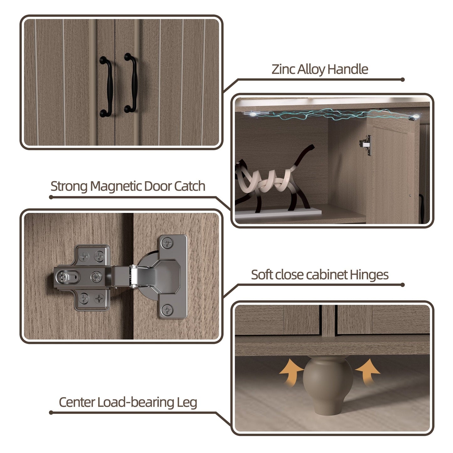 Buffet de cuisine, bar à café, armoire de rangement décorative.