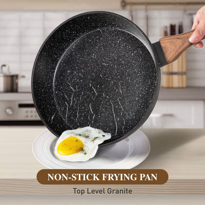 Ensemble de casseroles et poêles en granit pour cuisine, ensemble de casseroles antiadhésives, 12/15/30 pièces