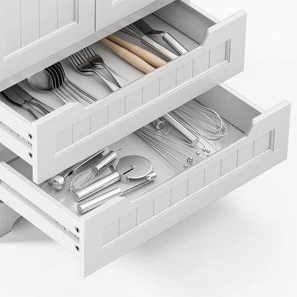 Armoire de rangement pour cuisine, armoire de rangement pour salle de bain à poser avec 2 portes et tiroirs