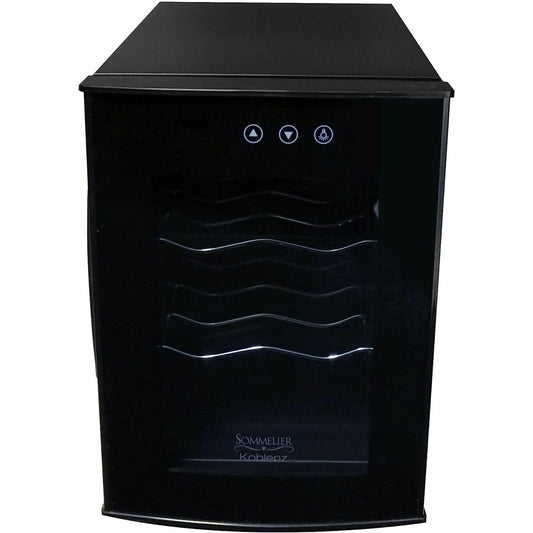 Cave à vin Koblenz 12 bouteilles, réfrigérateur à vin et refroidisseur à double zone, modèle autoportant - Noir