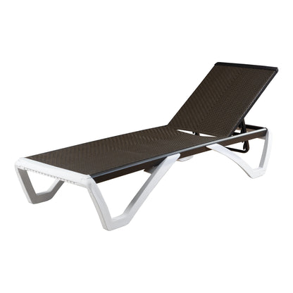 Chaise longue de jardin inclinable et réglable Kozyard Alan, entièrement en aluminium et avec pieds en résine de polypropylène.
