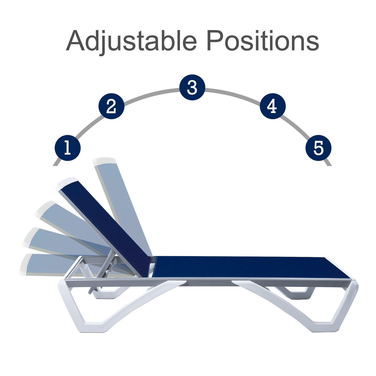 Chaise longue de jardin inclinable et réglable Kozyard Alan, entièrement en aluminium et avec pieds en résine de polypropylène.