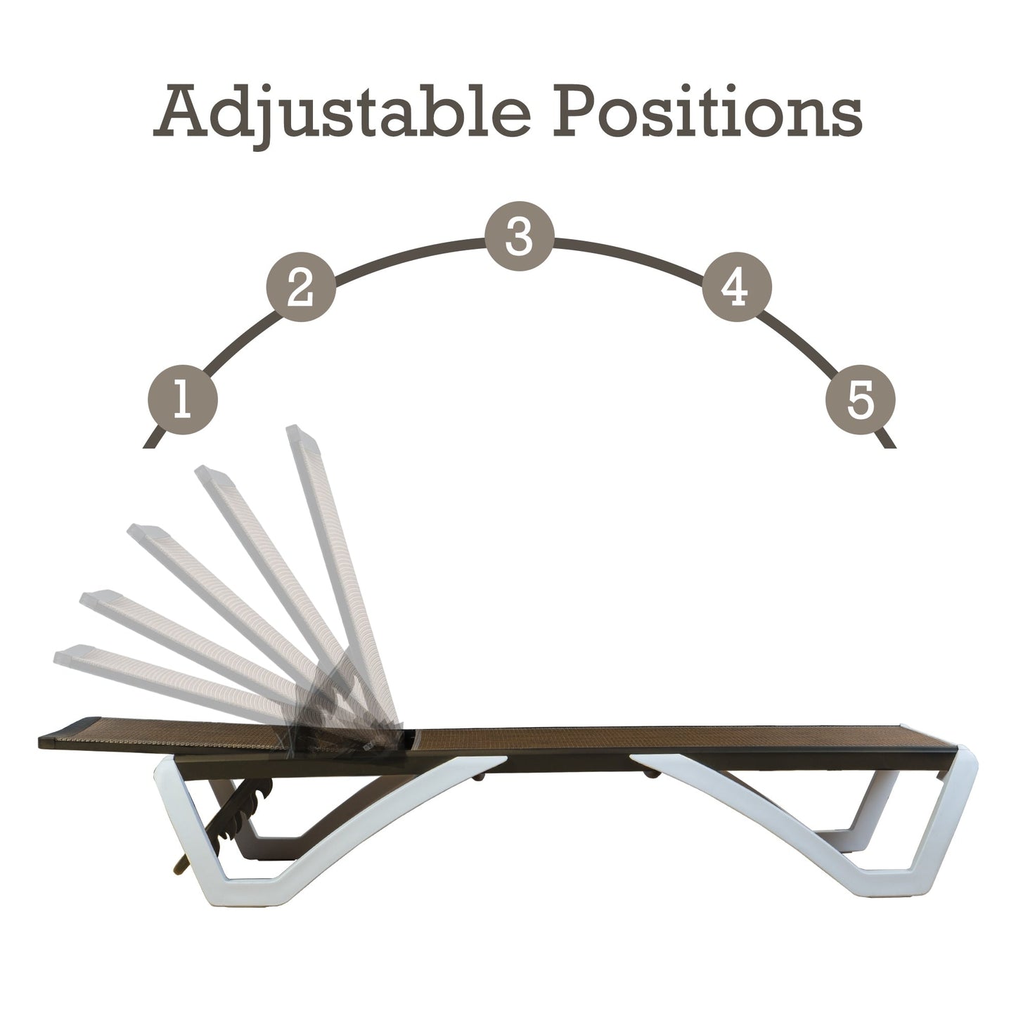 Chaise longue de jardin inclinable et réglable Kozyard Alan, entièrement en aluminium et avec pieds en résine de polypropylène.