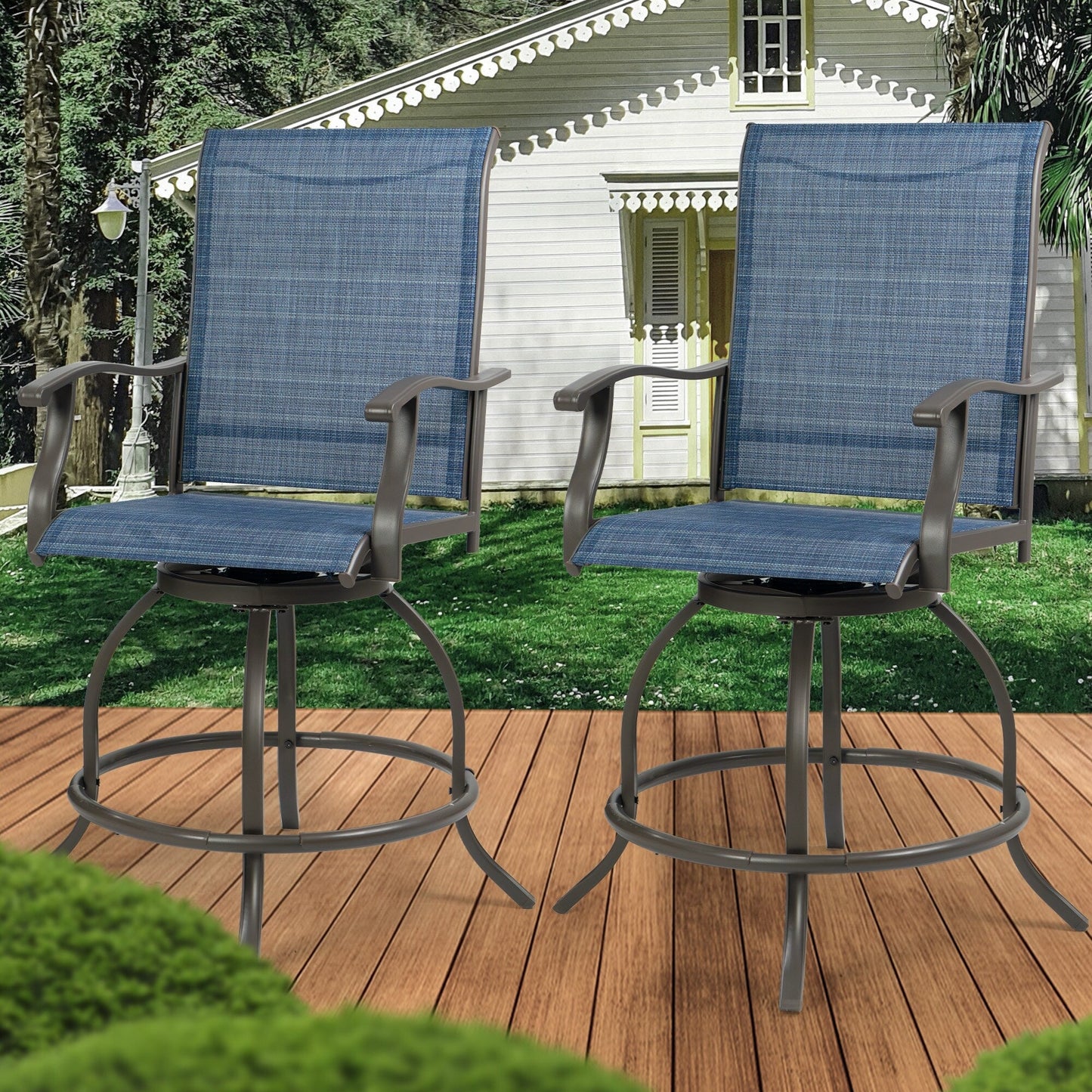 Kozyard Isabella - Ensemble de tabourets/chaises de bar pivotants à hauteur réglable