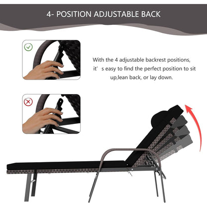 Ensemble de chaises longues d'extérieur Kullavik, 3 pièces