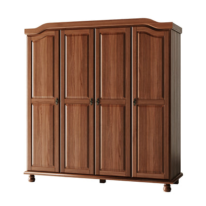 Palace Imports Armoire Kyle 4 portes en bois massif avec portes en bois massif ou en miroir