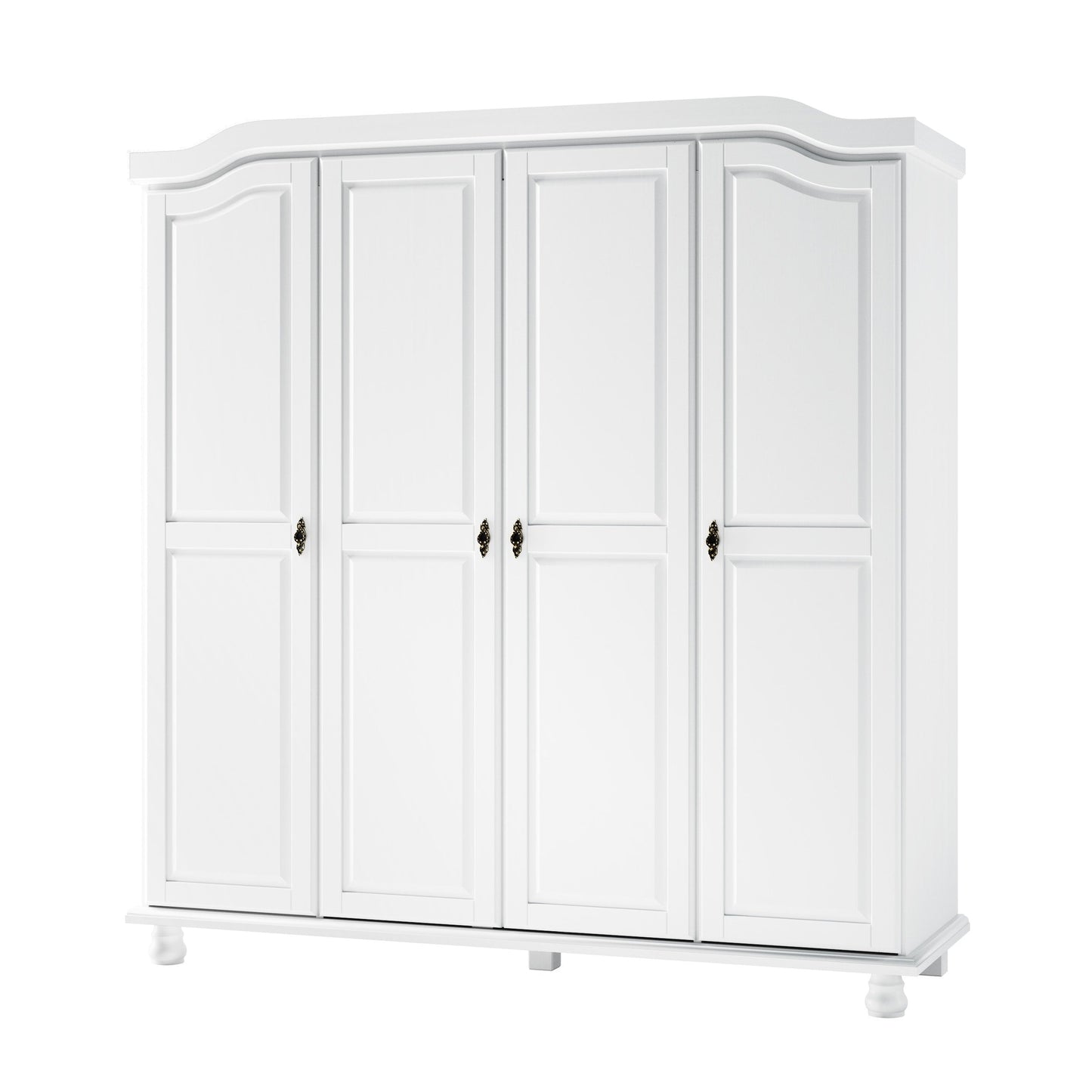 Palace Imports Armoire Kyle 4 portes en bois massif avec portes en bois massif ou en miroir