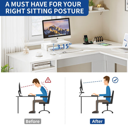 Bureau de jeu en forme de L Moasis, bureau d'ordinateur d'angle de 59 pouces avec support de moniteur